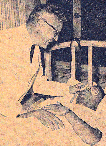 Dr. Braley with patient