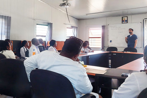 Matharu teaching in Zambia